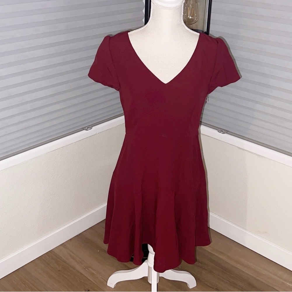 RED VALENTINO Burgundy Mini Cocktail Dress